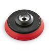 Un Flex Placa de soporte / Sujetador de borlas para pulidora orbital XFE 7-12 80 - 3 pulgadas negro y rojo sobre un fondo blanco.