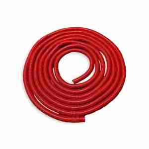 Una manguera para aspiradora 1.5" x 15 m - ROJA en un fondo blanco.