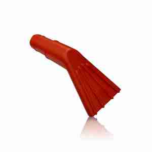 Una Manita de plástico rojo para aspiradora 2.0" - ROJA sobre una superficie blanca.