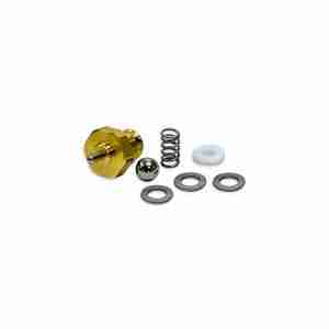 Un conjunto de tornillos y arandelas KIT REPARACIÓN GATILLO P/AIR LITE - Conjunto de válvula B144B para herramienta de tapicería Air Lite™ sobre fondo blanco.